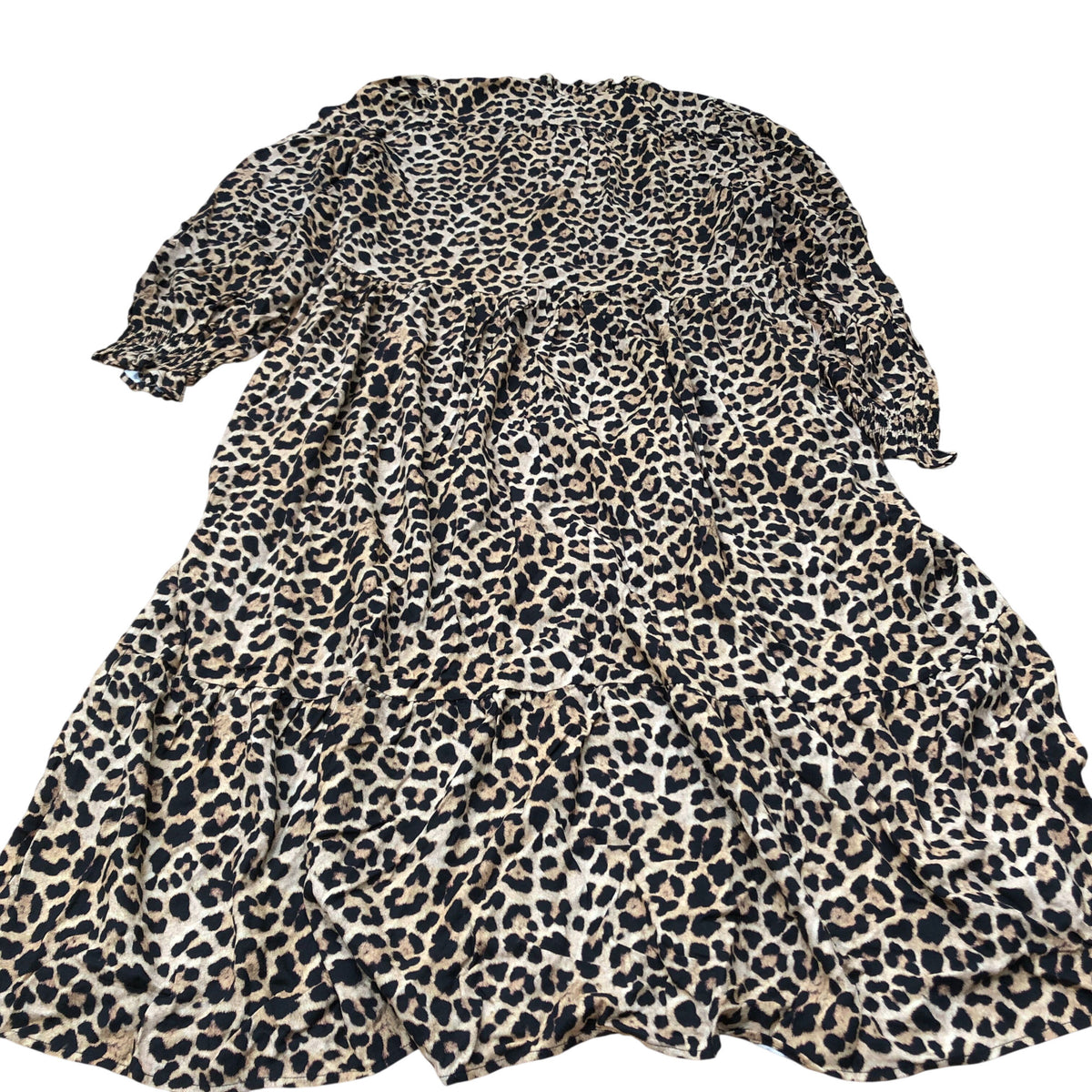 Baukjen Leopard Print Midi Dress Women's Viscose Long Sleeve