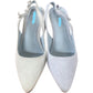Julia Slingback Fine Suede Pointed Toe Strappy Heels Light Blue Size 6