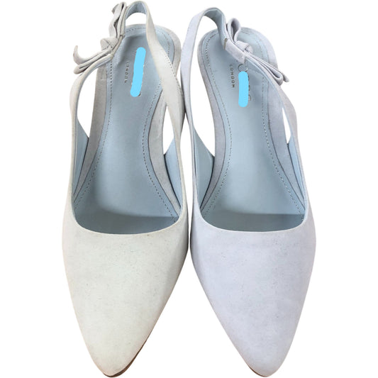 Julia Slingback Fine Suede Pointed Toe Strappy Heels Light Blue Size 6