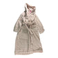 The White Company Women's Robe Soft Pink Organic Cotton Hooded Nightwear Size 12