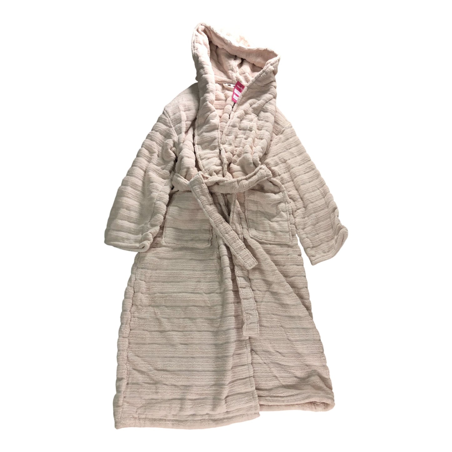 The White Company Women's Robe Soft Pink Organic Cotton Hooded Nightwear Size 12