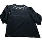 River Island UK S Women's Black Sweater Embellished Flower Design