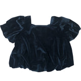 Black Velvet Sweetheart Neck Kids Top 9 Years