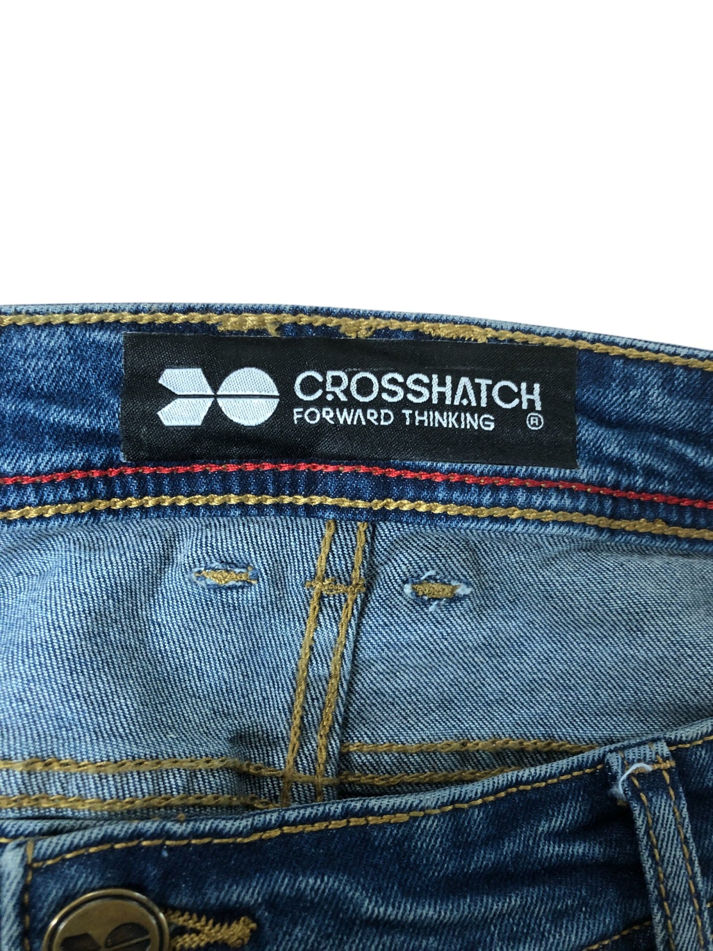 Crosshatch Barbeck 36S Men's Slim Fit Jeans Dark Wash Denim Cotton