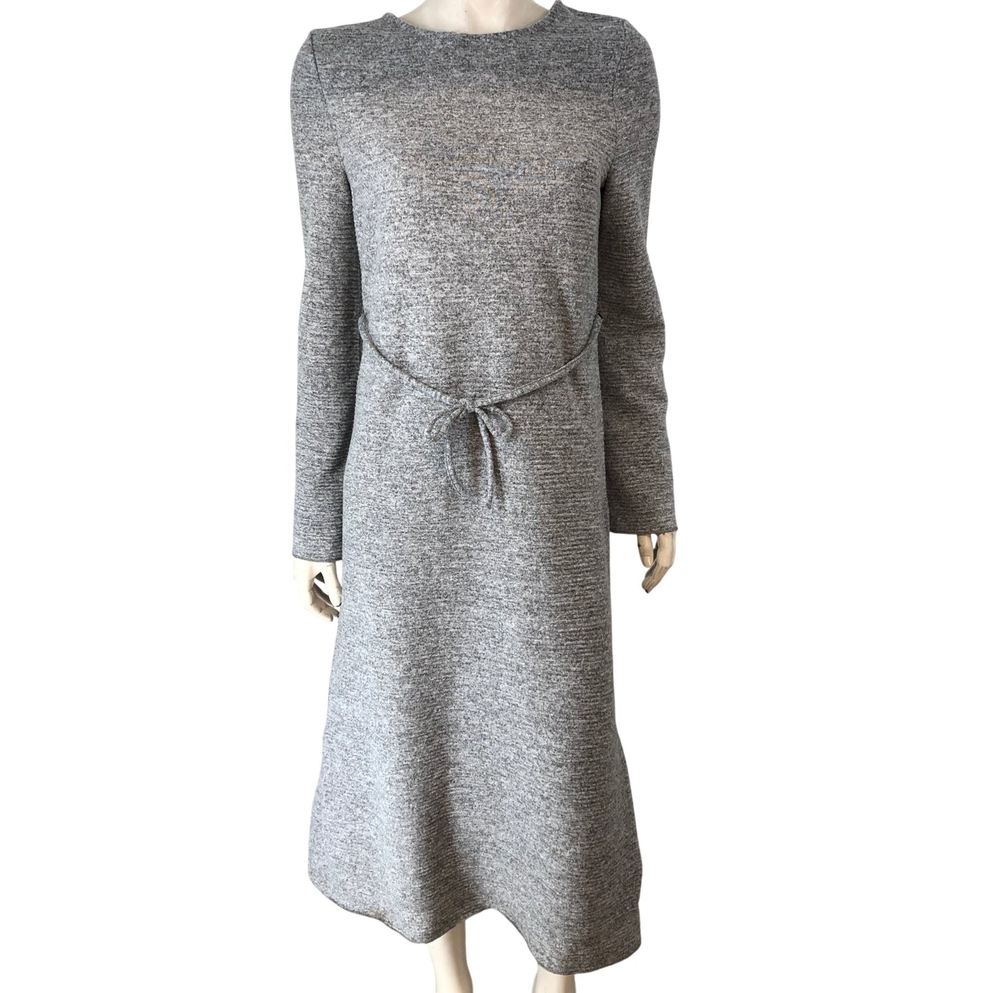 Women's Long Sleeve Grey Knit Dress Size UK12 Casual