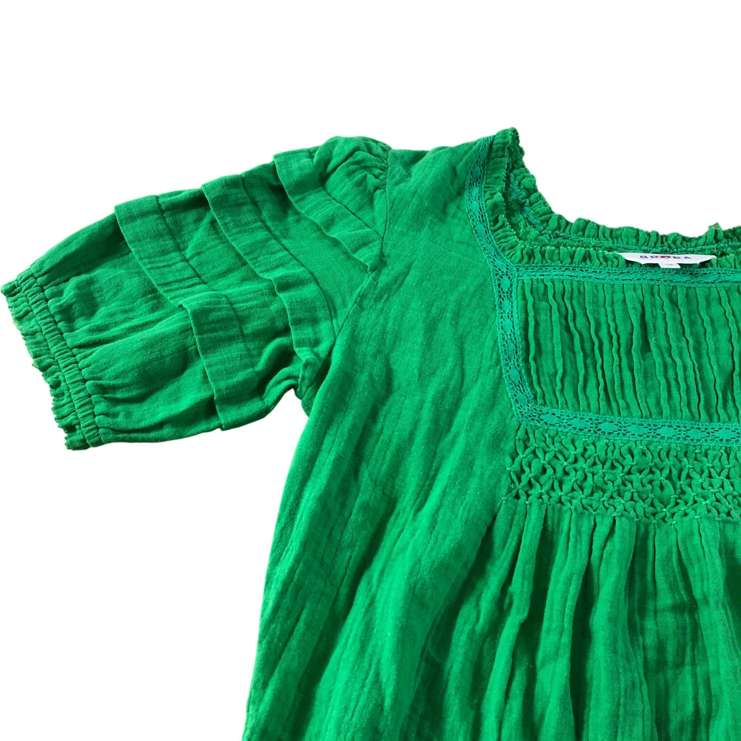 Branded Green Cheesecloth Blouse - Size 10