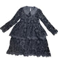 Angel & Rocket Girls Black Lace Flower Dress 10 Years Long Sleeve Elegant Outfit