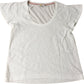 Women's White Fan Sleeve T-Shirt Lightweight Cotton Top Size 12