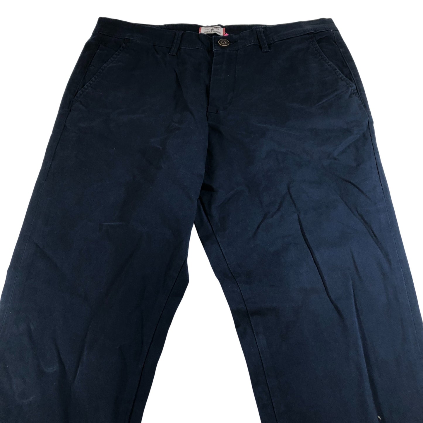 Jack & Jones Men's Chinos Navy Blue Trouser Cotton Stretch Branded 32W 30L