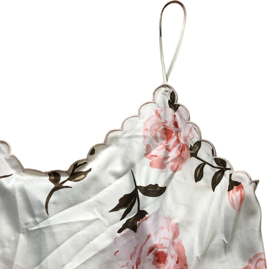River Island Camisole Women's Floral Satin Top with Scalloped Edges Size 18