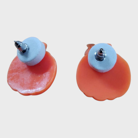 HALLOWEEN Pumpkin Stud Earrings Fun Costume Accessory Orange Black