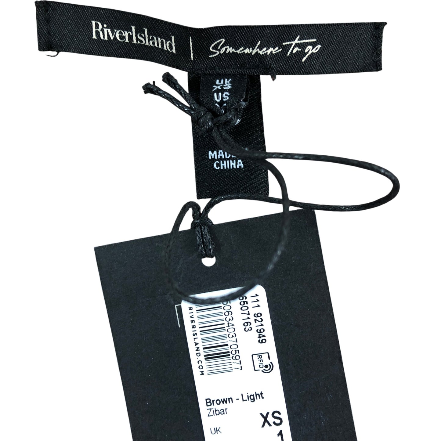 River Island XS Women's Cardigan Light Brown Ribbed Knit Button Up Knitwear