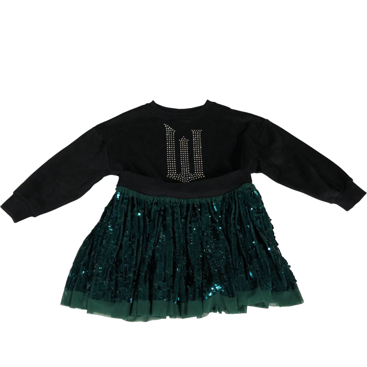 Girls Glitter Dress 6 Years Black Sequined Skirt Party