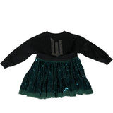 Girls Glitter Dress 6 Years Black Sequined Skirt Party