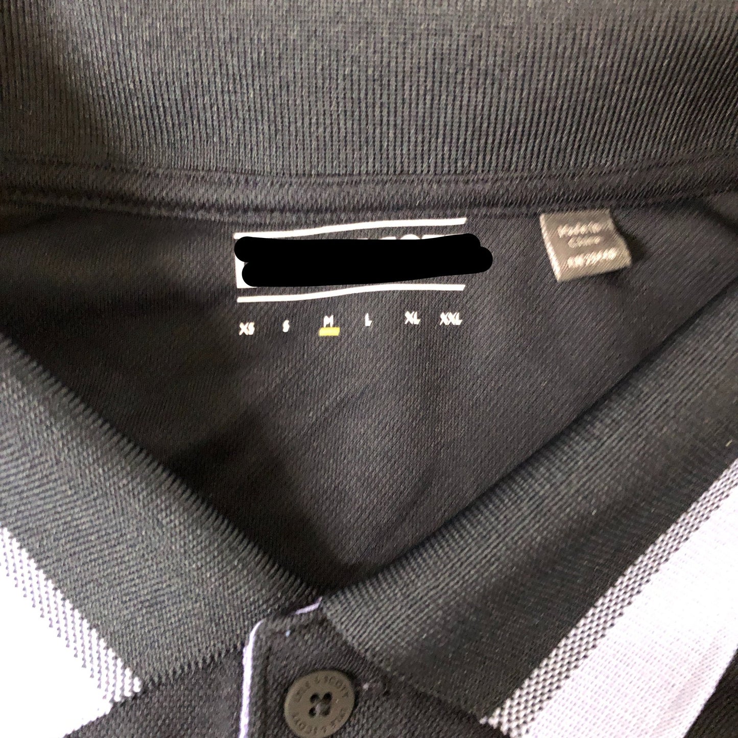 Classic Polo Shirt Size Medium Men's Black with Blue Trim