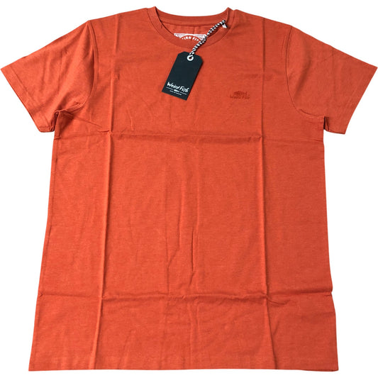 Weird Fish Rust Leaves M T Shirt Men's Orange Cotton Blend Short Sleeve