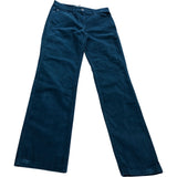 Teal Corduroy Trousers UK8R Women's Organic Cotton Stretch Casual