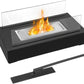 AevQuas Modern Adjustable Bioethanol Fireplace With Glass Surround And Fuel Tool