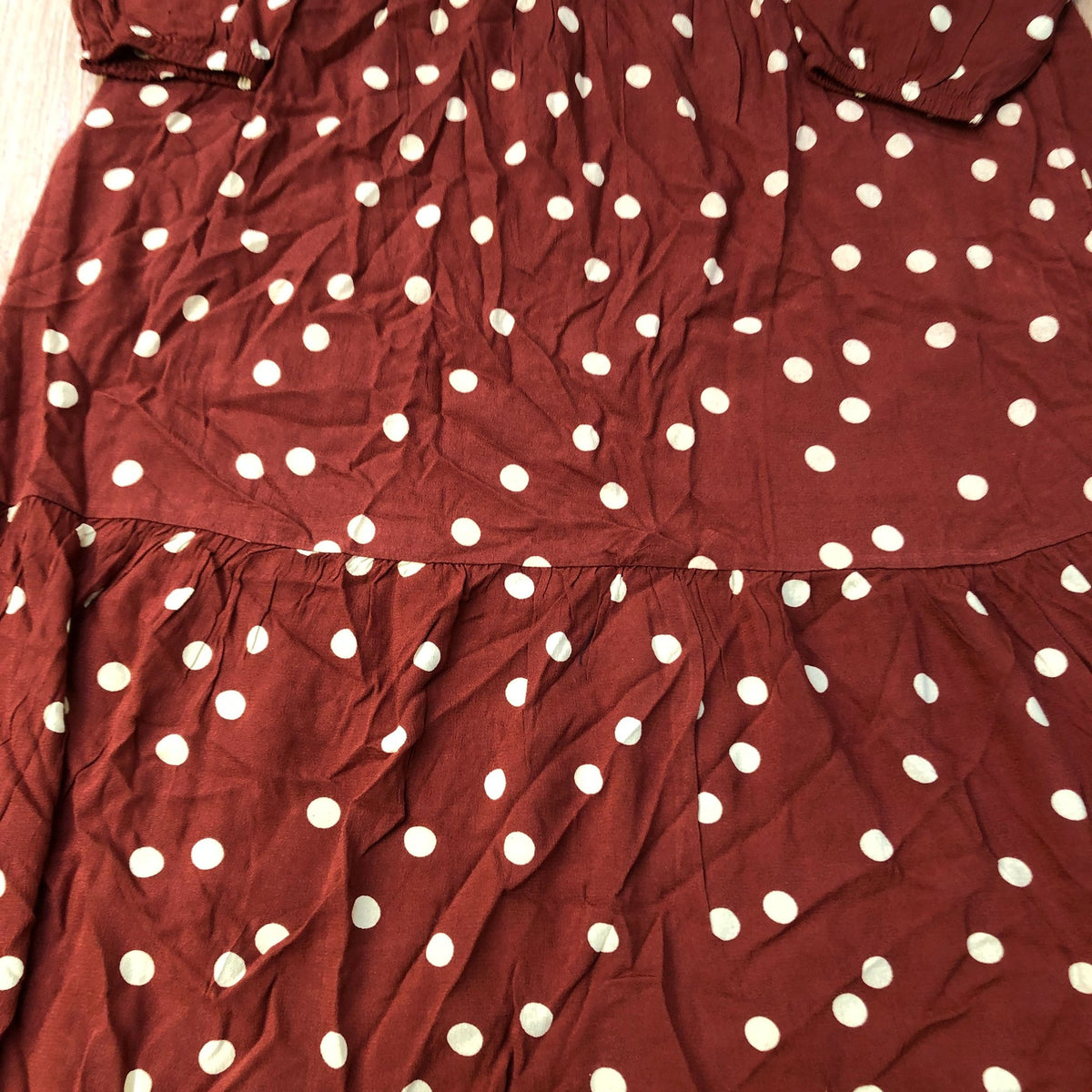 Weird Fish Conker Dress Women's V Neck Polka Dot Midi Dress Size 12