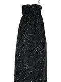 Jarlo Clement Sequined Strapless Dress Women's Black Evening Gown Size 8