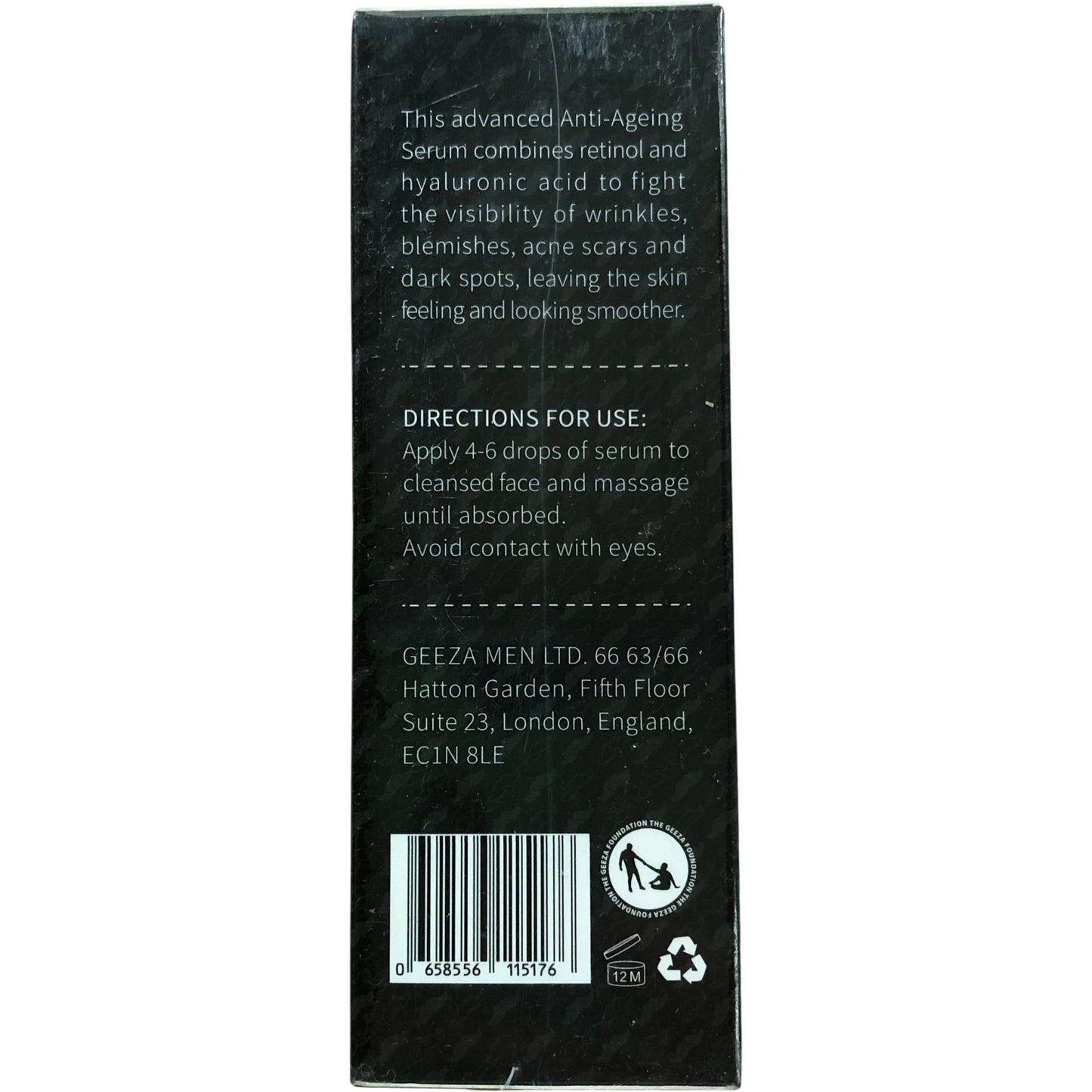 Geeza Anti-Ageing Serum For Men 30ml Boosts Skin Health Smooths Wrinkles