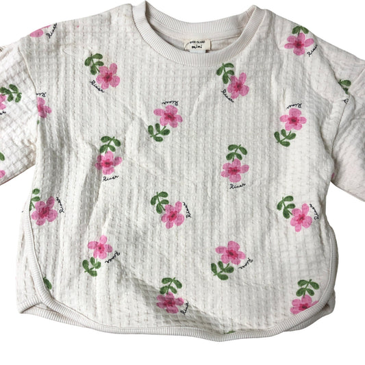 River Island Mini Girls Floral Sweater UK2-3 Years Cream Long Sleeves