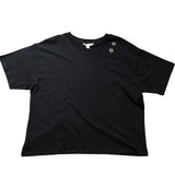 River Island Relaxed T-Shirt Black Women's Cotton Top with Eye Size 10