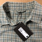 RIVER ISLAND Short Sleeve Shirt Size M Men's Check Cotton Textured Blue