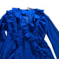 River Island Women's Blue Dress UK8 Ruffle Detail Long Sleeve Party Dress
