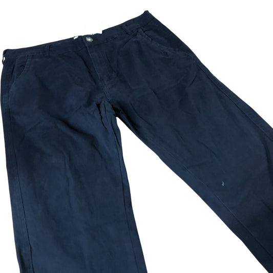 Onfire Navy Trousers W38 L30 Men's Stylish Casual Cotton Blend Elasticated Fit