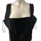 River Island Black 60s Riv Sol Cropped Top L Women Sleeveless Cotton Blend