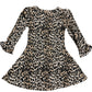 River Island Mini Dress 12-18 Months Girls Leopard Print Long Sleeve Brown