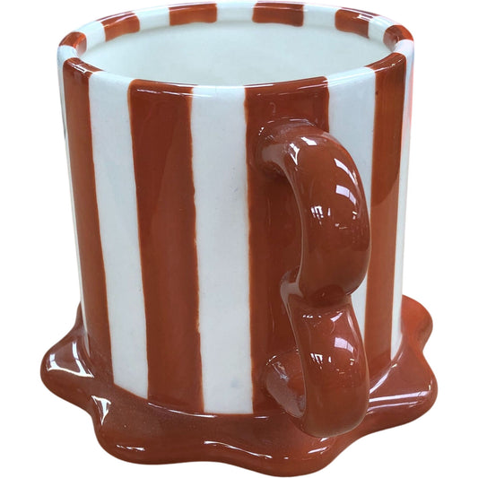 Striped Melted Look Ceramic Coffee Cup
