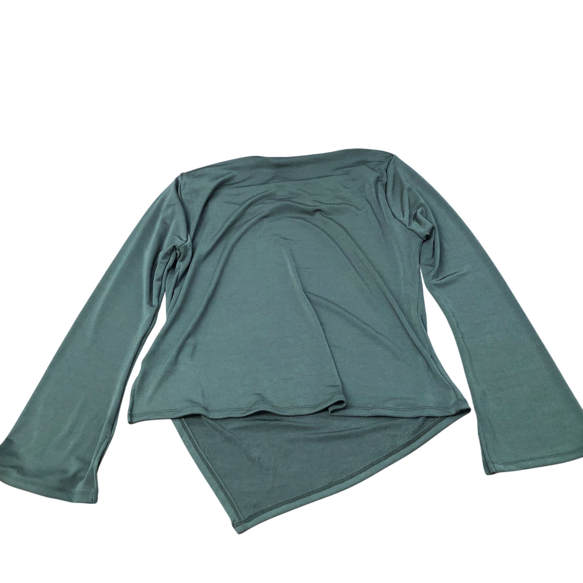 River Island  Long Sleeve Drape Top Women's Flowy Olive Green