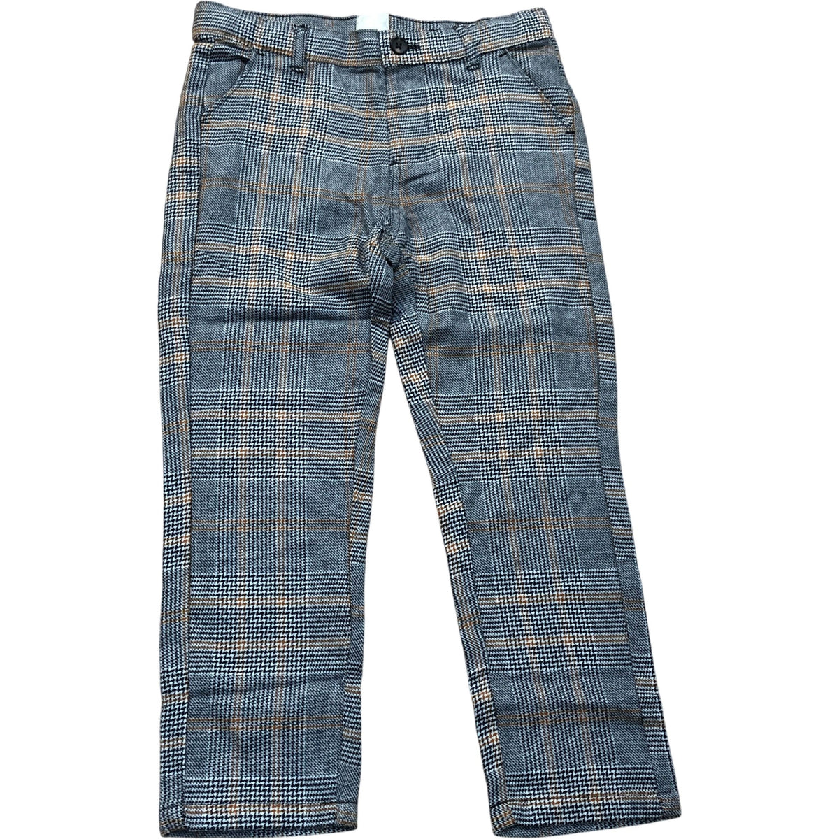 River Island Kids Four Piece Grey Check Suit - Shirt Trousers Waistcoat Bow Tie