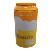 Craft Beer Socks Blonde Yellow Men's Novelty Fun Socks Packaged Can