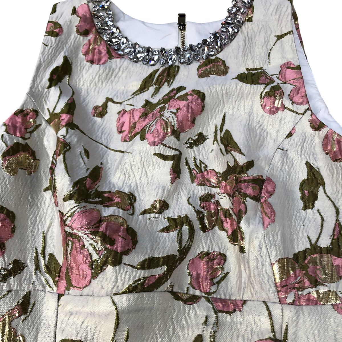 River Island Floral Party Dress Girls Size 12 with Glittery Neckline