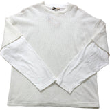 River Island Oversize Cream & White Waffle Knit Long Sleeved Top Size S