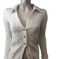 River Island UK6 Women's White Crinkle Button Up Blouse Size Medium Cotton Blend