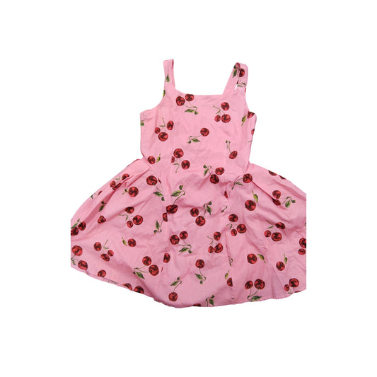 River Island Girls Cherry Print Dress UK8 Pink Summer Sleeveless 8 Years