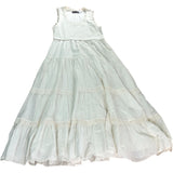Sleeveless Maxi Dress Size M Women's White Cotton Lace Trim Feature