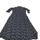 Long Sleeve Midi Dress UK12 Women's Navy Floral Pattern Organic Cotton