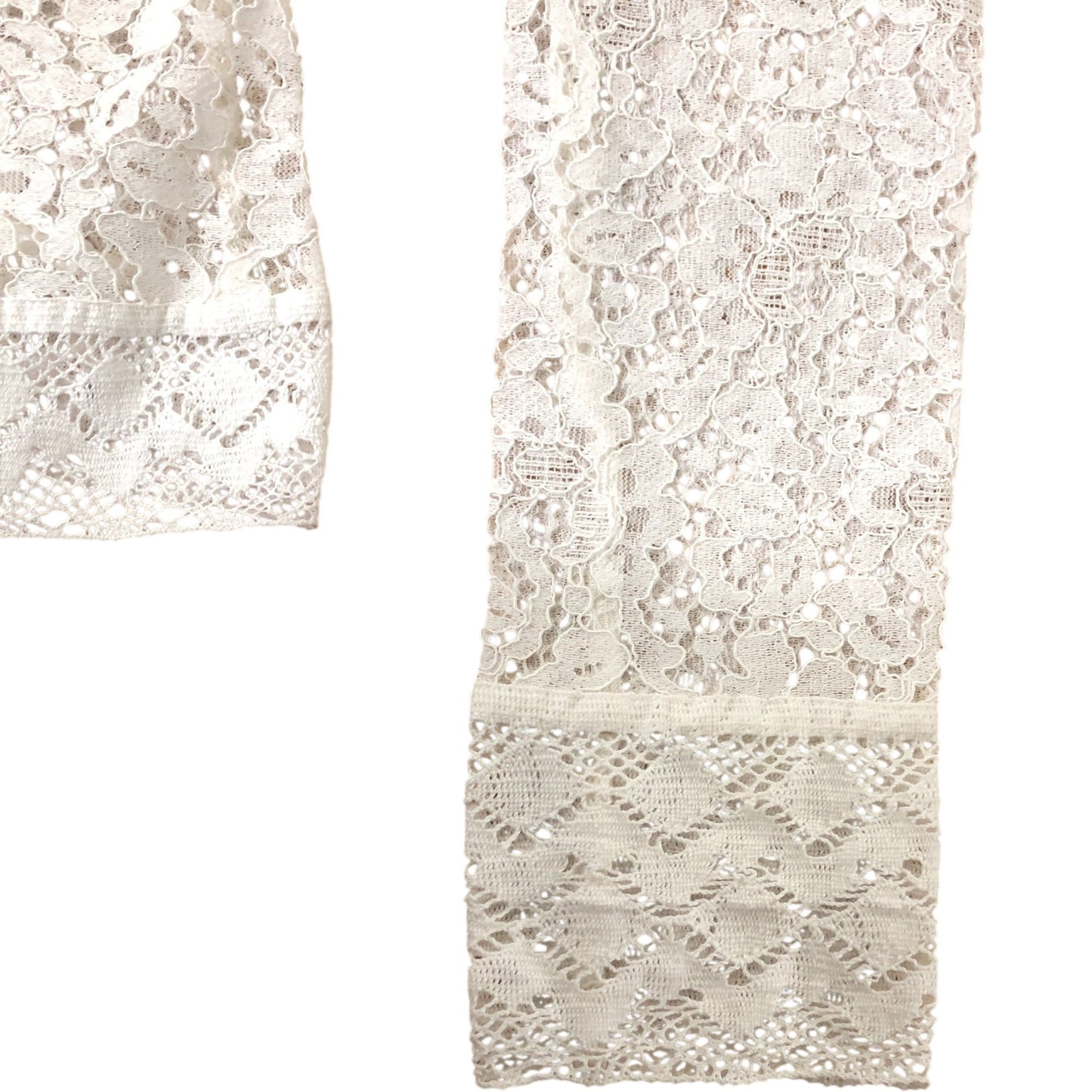 Branded White Lace Blouse Women's Long Sleeve High Neck Button Front Size 8