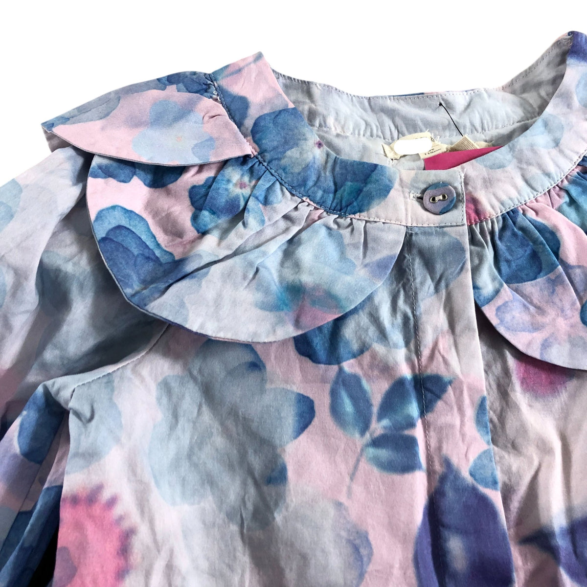 Pink Floral Print Blouse Size 5 Years Girls Cotton Top