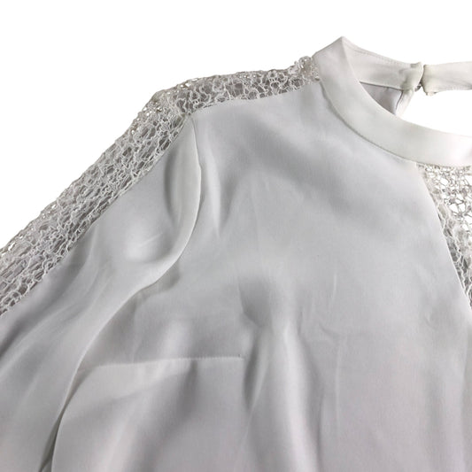 River Island White Lace Trim Blouse - Size 10