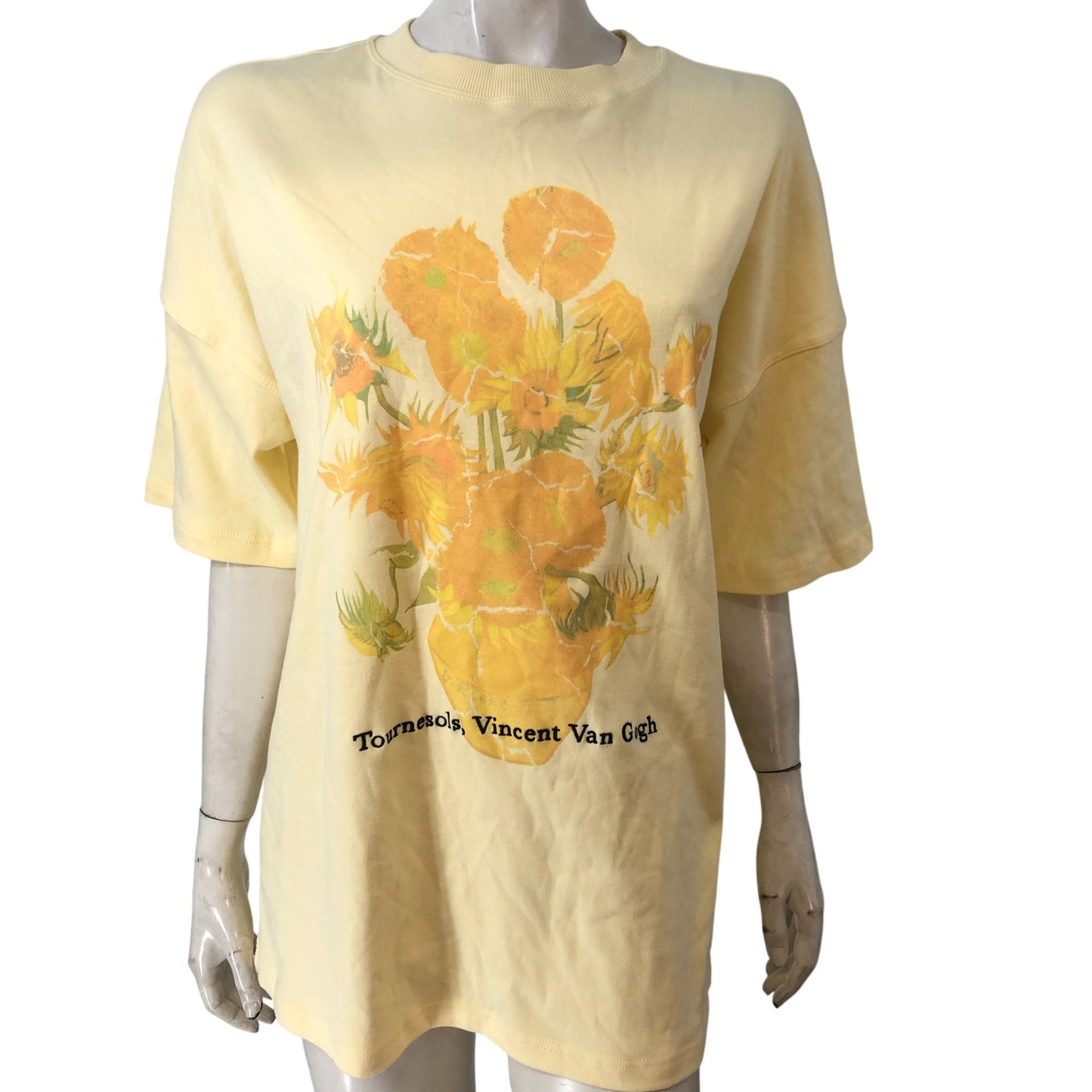 Apoh London Sunflowers T-Shirt UK10 Women's Cotton Relaxed Fit Yellow Top