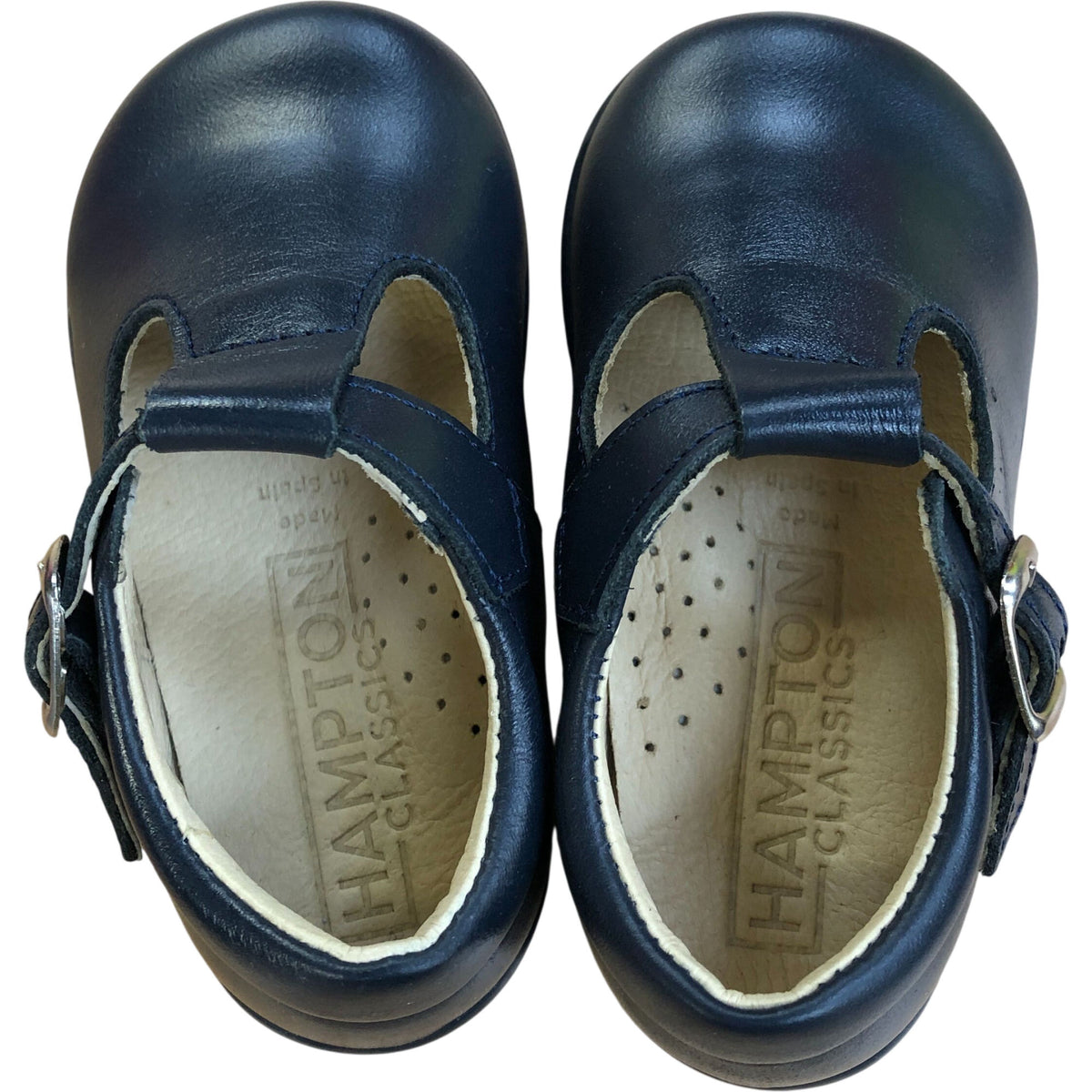 Hampton Classics Jamie First Walker Shoes Baby Navy Leather Size 3.5 Infant