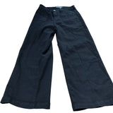 Baukjen Black Wide Leg Trousers UK12 Women's Organic Cotton Casual Style