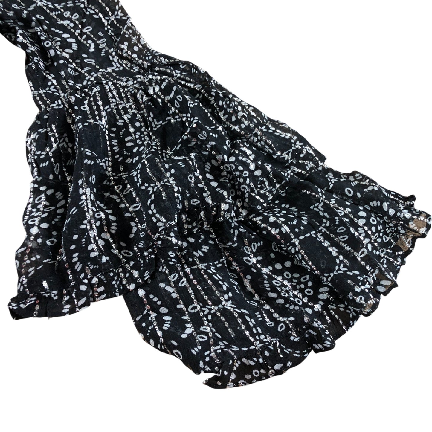 Branded Floral Metallic Blouse - Size 8