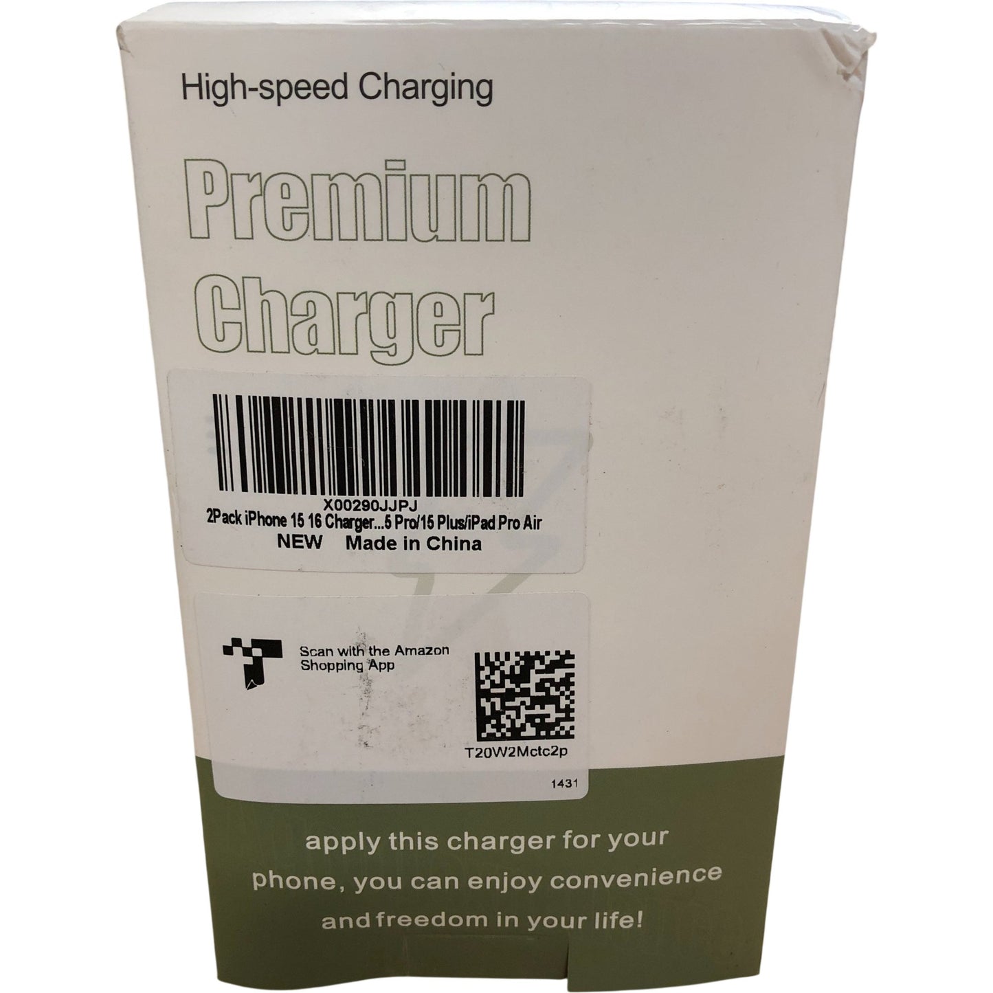 Premium Charger Pack for iPhone 16 2 Pack UK Wall Charger with USB Cable